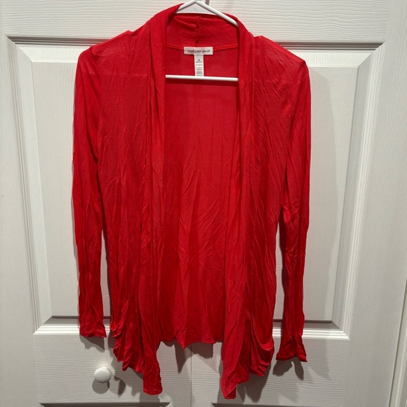 AMBIANCE Women’s Lightweight Cardigan w/ Pockets - orange/red, size M - Picture 1 of 4
